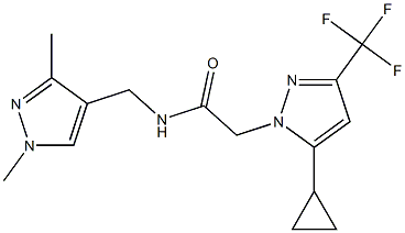 2-[5-cyclopropyl-3-(trifluoromethyl)-1H-pyrazol-1-yl]-N-[(1,3-dimethyl-1H-pyrazol-4-yl)methyl]acetamide Structure