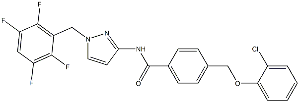 4-[(2-chlorophenoxy)methyl]-N-[1-(2,3,5,6-tetrafluorobenzyl)-1H-pyrazol-3-yl]benzamide 구조식 이미지