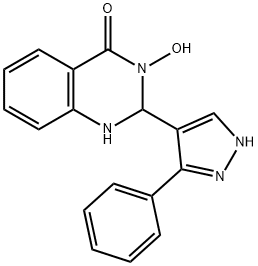 3-hydroxy-2-(3-phenyl-1H-pyrazol-4-yl)-2,3-dihydro-4(1H)-quinazolinone 구조식 이미지