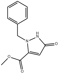 1H-Pyrazole-3-carboxylic acid, 2,5-dihydro-5-oxo-2-(phenylmethyl)-,methyl ester 구조식 이미지