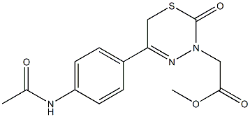 methyl (5-[4-(acetylamino)phenyl]-2-oxo-2H-1,3,4-thiadiazin-3(6H)-yl)acetate Structure