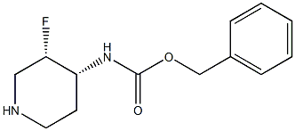 benzyl ((3S,4R)-3-fluoropiperidin-4-yl)carbamate 구조식 이미지