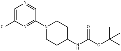 tert-Butyl 1-(6-chloropyrazin-2-yl)piperidin-4-ylcarbamate Structure