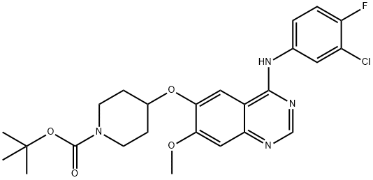 6-[(1-tert-butoxycarbonylpiperidin-4-yl)oxy]-4-(3-chloro-4-fluoroanilino)-7-methoxyquinazoline Structure