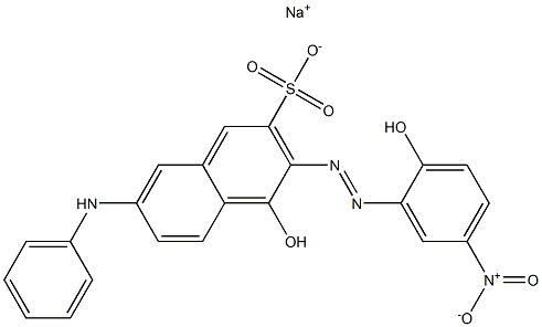 2-Naphthalenesulfonic acid, 4-hydroxy-3-[(2-hydroxy-5-nitrophenyl)azo]-7-(phenylamino)-, monosodium salt Structure