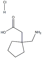 2-[1-(aminomethyl)cyclopentyl]acetic acid hydrochloride Structure