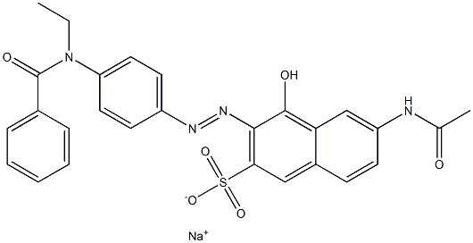 2-Naphthalenesulfonic acid, 6-(acetylamino)-3-[[4-(benzoylethylamino)phenyl]azo]-4-hydroxy-, monosodium salt 구조식 이미지