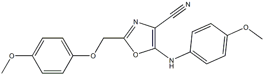 5-(4-methoxyanilino)-2-[(4-methoxyphenoxy)methyl]-1,3-oxazole-4-carbonitrile Structure