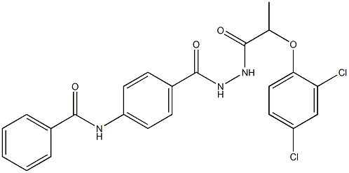 N-[4-({2-[2-(2,4-dichlorophenoxy)propanoyl]hydrazino}carbonyl)phenyl]benzamide 구조식 이미지