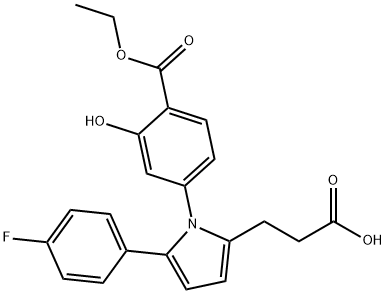 3-[1-[4-(ethoxycarbonyl)-3-hydroxyphenyl]-5-(4-fluorophenyl)-1H-pyrrol-2-yl]propanoic acid Structure