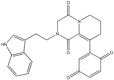 9-(3,6-dioxo-1,4-cyclohexadien-1-yl)-2-[2-(1H-indol-3-yl)ethyl]-7,8-dihydro-2H-pyrido[1,2-a]pyrazine-1,4(3H,6H)-dione Structure