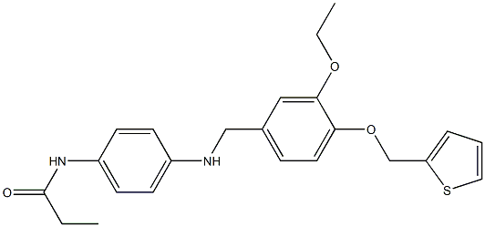 N-(4-{[3-ethoxy-4-(thien-2-ylmethoxy)benzyl]amino}phenyl)propanamide 구조식 이미지