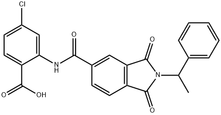 4-chloro-2-({[1,3-dioxo-2-(1-phenylethyl)-2,3-dihydro-1H-isoindol-5-yl]carbonyl}amino)benzoic acid Structure