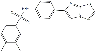 N-(4-imidazo[2,1-b][1,3]thiazol-6-ylphenyl)-3,4-dimethylbenzenesulfonamide 구조식 이미지