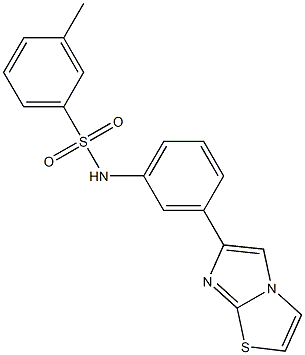 N-(3-imidazo[2,1-b][1,3]thiazol-6-ylphenyl)-3-methylbenzenesulfonamide 구조식 이미지