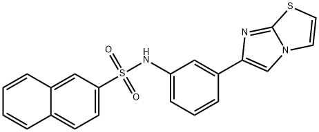 N-(3-imidazo[2,1-b][1,3]thiazol-6-ylphenyl)-2-naphthalenesulfonamide 구조식 이미지