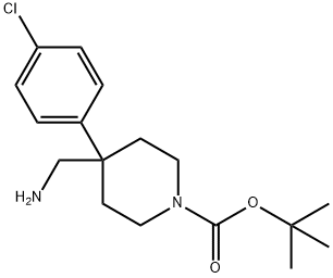 1-Boc-4-(4-클로로페닐)4-피페리딘메탄아민 구조식 이미지
