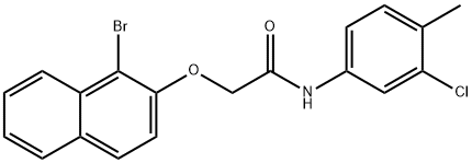 2-[(1-bromo-2-naphthyl)oxy]-N-(3-chloro-4-methylphenyl)acetamide 구조식 이미지