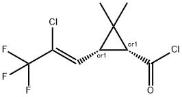 (1R,3S)-3-((1Z)-2-chloro-3,3,3-trifluoroprop-1-en-1-yl)-2,2-dimethylcyclopropanecarbonyl chloride Structure