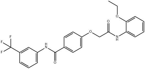 4-[2-(2-ethoxyanilino)-2-oxoethoxy]-N-[3-(trifluoromethyl)phenyl]benzamide 구조식 이미지