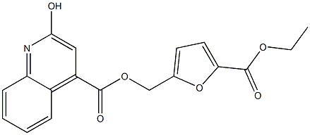 [5-(ethoxycarbonyl)-2-furyl]methyl 2-hydroxy-4-quinolinecarboxylate 구조식 이미지