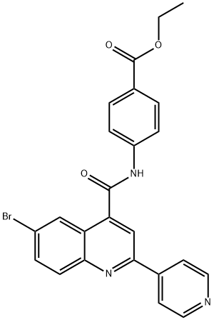 Benzoic acid, 4-[[[6-bromo-2-(4-pyridinyl)-4-quinolinyl]carbonyl]amino]-, ethyl ester Structure