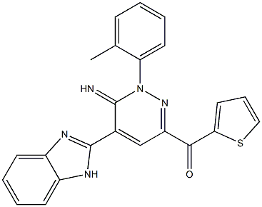 [5-(1H-benzimidazol-2-yl)-6-imino-1-(2-methylphenyl)-1,6-dihydro-3-pyridazinyl](2-thienyl)methanone Structure