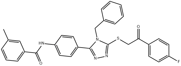 N-[4-(4-benzyl-5-{[2-(4-fluorophenyl)-2-oxoethyl]sulfanyl}-4H-1,2,4-triazol-3-yl)phenyl]-3-methylbenzamide Structure