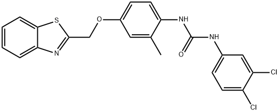 N-[4-(1,3-benzothiazol-2-ylmethoxy)-2-methylphenyl]-N'-(3,4-dichlorophenyl)urea 구조식 이미지