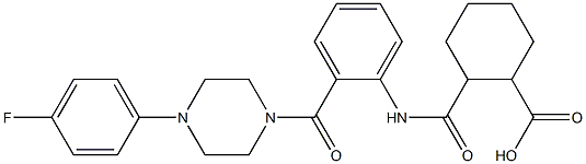 2-[(2-{[4-(4-fluorophenyl)-1-piperazinyl]carbonyl}anilino)carbonyl]cyclohexanecarboxylic acid 구조식 이미지