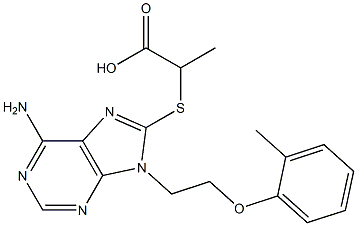 2-({6-amino-9-[2-(2-methylphenoxy)ethyl]-9H-purin-8-yl}sulfanyl)propanoic acid 구조식 이미지