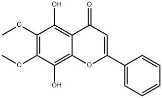 4H-1-Benzopyran-4-one, 5,8-dihydroxy-6,7-dimethoxy-2-phenyl- 구조식 이미지