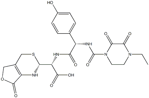 Glycine, N-[N-[(4-ethyl-2,3-dioxo-1-piperazinyl)carbonyl]-D-2-(4-hydroxyphenyl)glycyl]-L-2-(1,2,5,7-tetrahydro-7-oxo-4H-furo[3,4-d][1,3]thiazin-2-yl)-, (R)- (9CI) 구조식 이미지