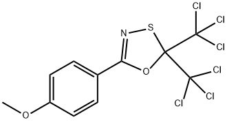 2,2-bis(trichloromethyl)-5-(p-methoxyphenyl)-1,3,4-oxathiazole 구조식 이미지