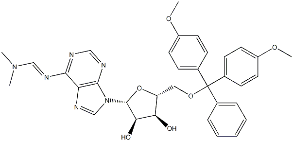 5'-O-(4,4'-dimethoxytrityl)-N6-dimethylaminomethyleneadenosine 구조식 이미지