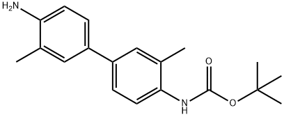 Carbamic acid, (4'-amino-3,3'-dimethyl[1,1'-biphenyl]-4-yl)-,1,1-dimethylethyl ester 구조식 이미지