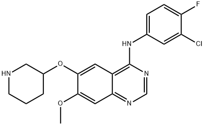 4-[(3-chloro-4-fluoro-phenyl)amino]-6-(piperidin-3-yloxy)-7-methoxy-quinazoline 구조식 이미지