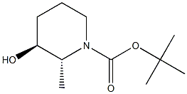 tert-butyl (2R,3S)-3-hydroxy-2-methylpiperidine-1-carboxylate Structure