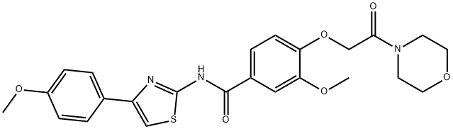 Benzamide, 3-methoxy-N-[4-(4-methoxyphenyl)-2-thiazolyl]-4-[2-(4-morpholinyl)-2-oxoethoxy]- Structure