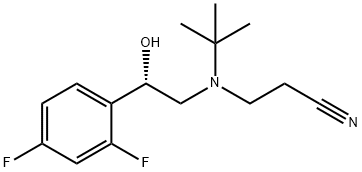 (S)-3-(tert-butyl(2-(2,4-difluorophenyl)-2-hydroxyethyl)amino)propanenitrile 구조식 이미지