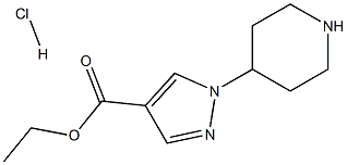 ethyl 1-(piperidin-4-yl)-1H-pyrazole-4-carboxylate hydrochloride 구조식 이미지