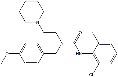1-(6-chloro-o-tolyl)-3-(4-methoxybenzyl)-3-(2-piperidinoethyl)urea Structure