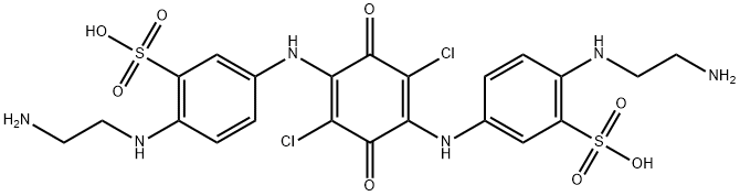 Benzenesulfonic acid, 3,3'-[(2,5-dichloro-3,6-dioxo-1,4-cyclohexadiene-1,4-diyl)diimino]bis[6-[(2-aminoethyl)amino]- Structure