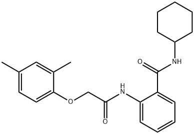 N-cyclohexyl-2-{[2-(2,4-dimethylphenoxy)acetyl]amino}benzamide 구조식 이미지