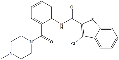 3-chloro-N-{2-[(4-methyl-1-piperazinyl)carbonyl]phenyl}-1-benzothiophene-2-carboxamide Structure