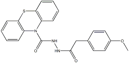 N'-[2-(4-methoxyphenyl)acetyl]-10H-phenothiazine-10-carbohydrazide 구조식 이미지