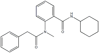 N-cyclohexyl-2-[methyl(2-phenylacetyl)amino]benzamide 구조식 이미지