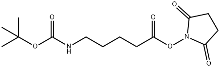 Pentanoic acid, 5-[[(1,1-dimethylethoxy)carbonyl]amino]-, 2,5-dioxo-1-pyrrolidinyl ester Structure