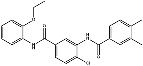 4-chloro-3-[(3,4-dimethylbenzoyl)amino]-N-(2-ethoxyphenyl)benzamide 구조식 이미지