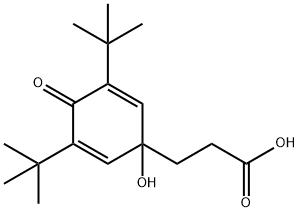 3-[1-Hydroxy-3,5-bis(2-methyl-2-propanyl)-4-oxo-2,5-cyclohexadien-1-yl]propanoic acid Structure